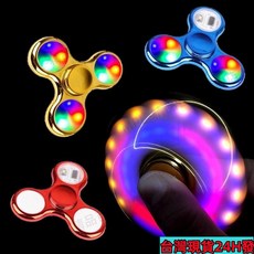 彩色高檔帶燈發光指尖陀螺 臺灣出貨 成人減壓電鍍夜光兒童手指陀螺玩具, 綠色,36變燈發光款, 1個