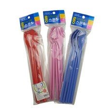 커피스푼 긴스푼 플라스틱 컬러 머들러 빙수스푼 아이스크림스푼 긴수저 손잡이긴티스푼 숟가락 5p, 본상품