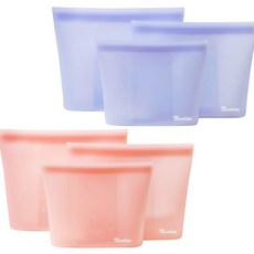 (2컬러+6종) 실리콘지퍼백 스탠딩 다회용 야채보관 냉동밥보관 용기, 2세트, 1개