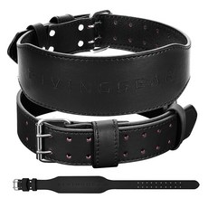 FIVING 헬스 허리보호대 가죽 복압벨트 웨이트 리프팅, 블랙, 1개