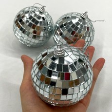 마켓헤라 크리스마스 오너먼트 트리장식 미러볼 8cm 3P 트리오너먼트 크리스마스오너먼트