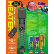 帥哥水族【Leilih 鐳力】雙顯示微電腦加溫器，離水斷電雙感應可調式加溫，300W/500W/900W多種功率選擇, 1個, 300W