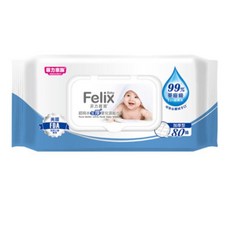 菲力寶寶 超純水加厚嬰兒濕紙巾 超純水嬰兒濕紙巾 80抽加蓋, 1個, 加厚型 80抽, 80抽, 570g±25g
