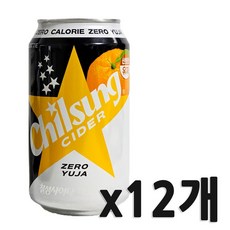 칠성사이다 제로 유자 355ml, 12개