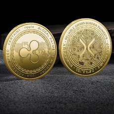 기념 주화 코인 플라스틱 케이스 포함 리플 XRP 골드 실버 도금 암호화 아트 컬렉션 기념품 선물, 3.골드스타일2