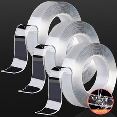 캠베레스트 자국없는 초강력 실리콘 양면테이프 클리어겔 3cm x 3m, 1mm, 3개