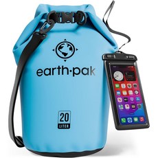 Earth Pak 방수 드라이 백팩 서바이벌, 5L, 연한 파란색