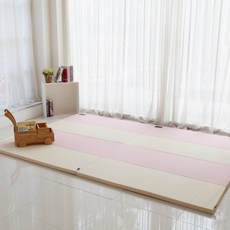 ANURI 韓國超強吸震4公分厚款嬰兒安全地墊-升級抗菌款(160*120/4折墊), 粉米