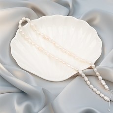 담수진주 구슬 못난이 양식 진주알 핵 천연진주 반지 팔찌 목걸이 만들기 DIY, 밥풀양식진주4-5mm(1줄)