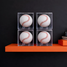 룸앤업 고급형 야구공 싸인볼 케이스, 4개, 투명