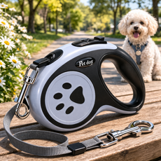 소오트 꼬임방지 튼튼설계 자동 리드줄, 1개, 블랙