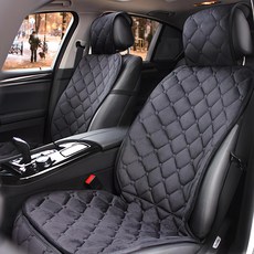 GMZ MOTORS 汽車座椅套 超細纖維 冬季座椅 前座 Rakkeep, 黑色方塊