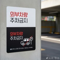 [달빛] 주차 안내판 표지판, 화이트