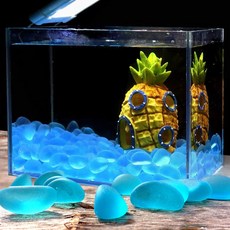 수조장식용품 야광돌 무광자갈 500g, 아쿠아블루, 1개