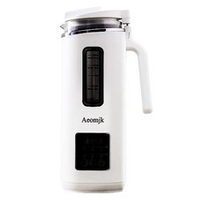 Aeomjk 迷你小型免過濾豆漿機 料理破壁機, 白色A98 600ml 玻璃內膽 110V