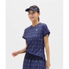 르꼬끄 여성 테니스 반팔 티셔츠 체크 게임셔츠 LN5FHT30L 네이비