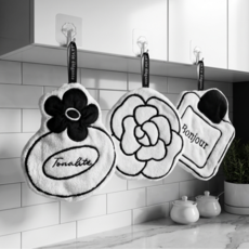 (3장 한세트) 북유럽감성 화이트&블랙 핸드타올세트_라이라이, 블랙&화이트, 1세트