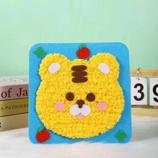 바느질 바늘과 실로 만드는 자수 인형 봉제 동물 수공예 키트 만화 펠트, 10. Tiger, 1개