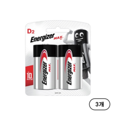 에너자이저 맥스 D형 건전지, 2개입, 3개