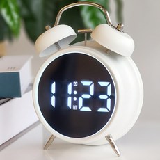 윙고 LED 알람시계 엄청시끄러운 자명종 탁상시계 4종, 화이트