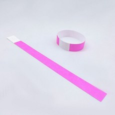 일회용 종이 팔찌 10개 손목 티켓 형광핑크