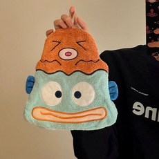 CP 臺灣發貨 可愛小丑魚吸水珊瑚卡通掛式兒童家用手巾速幹廚房毛巾衛生間手帕, 1個, 章魚醜醜魚