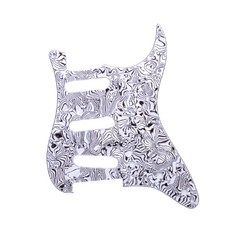 미국/멕시코산 모던 기타 부품용 1Pc 3Ply S+S 11홀 전기 기타 픽가드 스크래치 플레이트 픽 가드, Black and white shel