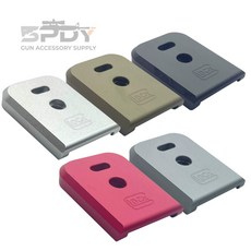 글록 스타일 알루미늄 탄창 범퍼 Base Plate Magazine Base Pad, 1개, 다크실버