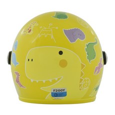 L2來來 THH F200Y 小恐龍 恐龍 兒童安全帽 MIT 兒童 3/4罩 小童尺寸 寶寶安全帽, 陽光黃, 1個