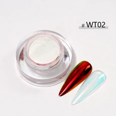 HNDO 16 색 오로라 크롬 파우더 네일 글리터 마찰 안료 아트 장식 매니큐어 디자인 먼지 거울, 07 WT02-0.3g