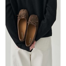 DRAWFIT WOMEN 블랑 리본 플랫 슈즈 [MOCHA BROWN]