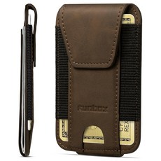 RUNBOX 남성용 슬림 지갑 마그네틱 머니 클립이 있는 전면 포켓 미니멀리스트 가죽 RFID 차단 CH 커피