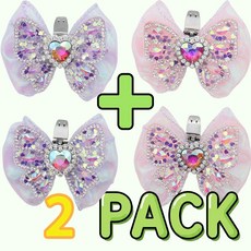 [룸룸] 2 PACK 리제 여아 구두 리본 장식 슈클립 4p 3컬러