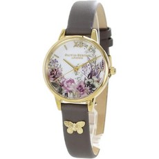 OLIVIA BURTON 올리비아 버튼 (OLIVIA ) 여성용 엔첸트 가든 그레이 가죽ー밴드 벨트 OB16EG109 腕시계 235799