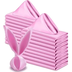 냅킨 12PCS 레드 30x30cm 실키 세탁가능 파티 새틴 웨딩 소프트, 12개, 12pcs pink