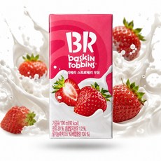 베스킨라빈스 베리베리 스트로베리 우유, 6개, 190ml