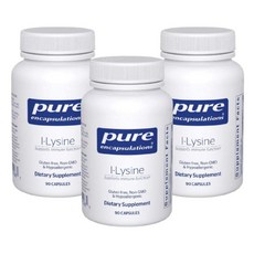 Pure Encapsulations L-Lysine 퓨어인캡슐레이션 L 라이신 HCI 90캡슐 3통, 90정