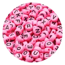 100/200/300/500Pcs 아크릴 혼합 편지 구슬 보석에 대 한 라운드 플랫 느슨한 스페이서 비즈 수 제 Diy 팔, 100PCS, 34 4x7mm-Random Mixed