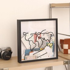 티켓 보관함 콘서트 보관 시간 조각 추억 여행 아카이브, 중형 20cmx20cm, 1매, 블랙