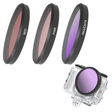 Ferbao Insta360 Go Ultra 레드 핑크 퍼플 필터용 다이브 렌즈 필터 세트 Insta360 Go 울트라 방수 하우징, Ferbao Insta360 Go Ultra, 레드,