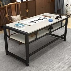 서예 테이블 붓 취미 100x60x80cm 가정용 거실 동양화 예술, F. 흰 밀가루 + 검은 다리 브러쉬 홀더 포함