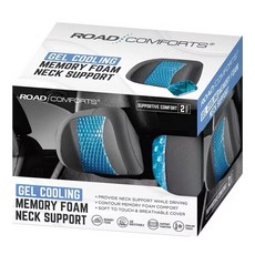 ROAD:COMFORTS凝膠冷卻記憶棉頸部支撐墊，舒適透氣，舒緩頸部壓力, GEL COOLING