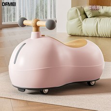 DFMEI 兒童花生車寶寶溜溜車孩子滑滑車寶寶一週歲禮物男女寶遛娃防側翻, 1個, 櫻花粉+音樂