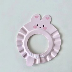 《寶貝不無聊》兒童洗頭浴帽，防水護眼可調節，寶寶洗髮神器，讓洗澡變得更有趣, 1個, 粉色小兔, 粉色