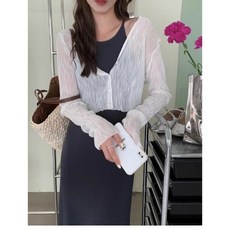 Siluno 여름 여성 시스루 가디건
