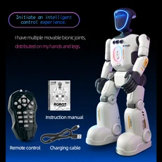 지능형 RC 로봇 프로그래밍 제스처 감지 원격 제어 어린이를위한 스마트 춤 장난감 선물 R40, White
