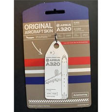 퇴역 항공기 플레인 태그 키링 중국동방항공 A320 B-2400, 화이트 4378, 1개