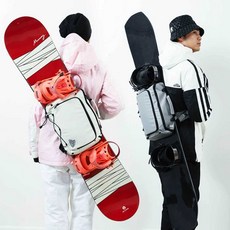 스노우보드 백팩 스키 엣지백 더블 크로스백 캐리어 스노보드 스키가방, 1개, 우아한 블랙 38x28cm