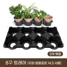 [한국원예자재] 8구 트레이 x 3개 / 지피 원형포트 14.3 사용 모종 육묘 파종 삽목 모종판 재배트레이 씨앗 고추 상추