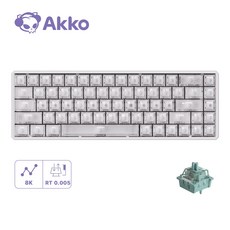 Akko 악코 MOD68 마그네틱 자석축 핫스왑 68키 유무선 8k 게이밍 키보드 래피드 트리거 ARGB RT0.005mm AstroAim/Astrlink 자석축, 화이트 투명(유선-알루미늄), AstroAim Magnetic Switch